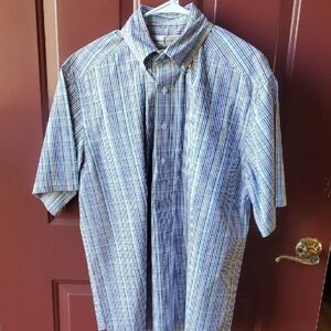 Fairway & Greene Blue and Red Casual Button Down Shirt